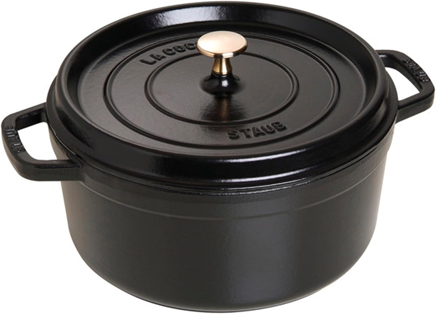 Staub 5.5-Quart Round Cocotte, Matte Black