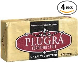 Plugra Unsalted European-Style Butter, 8 oz (Pack of 4)