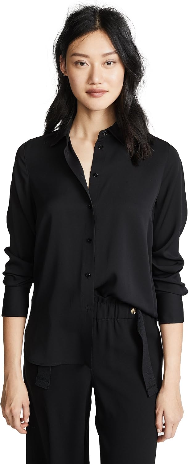 Vince Women's Slim Fitted Stretch-Silk Blouse