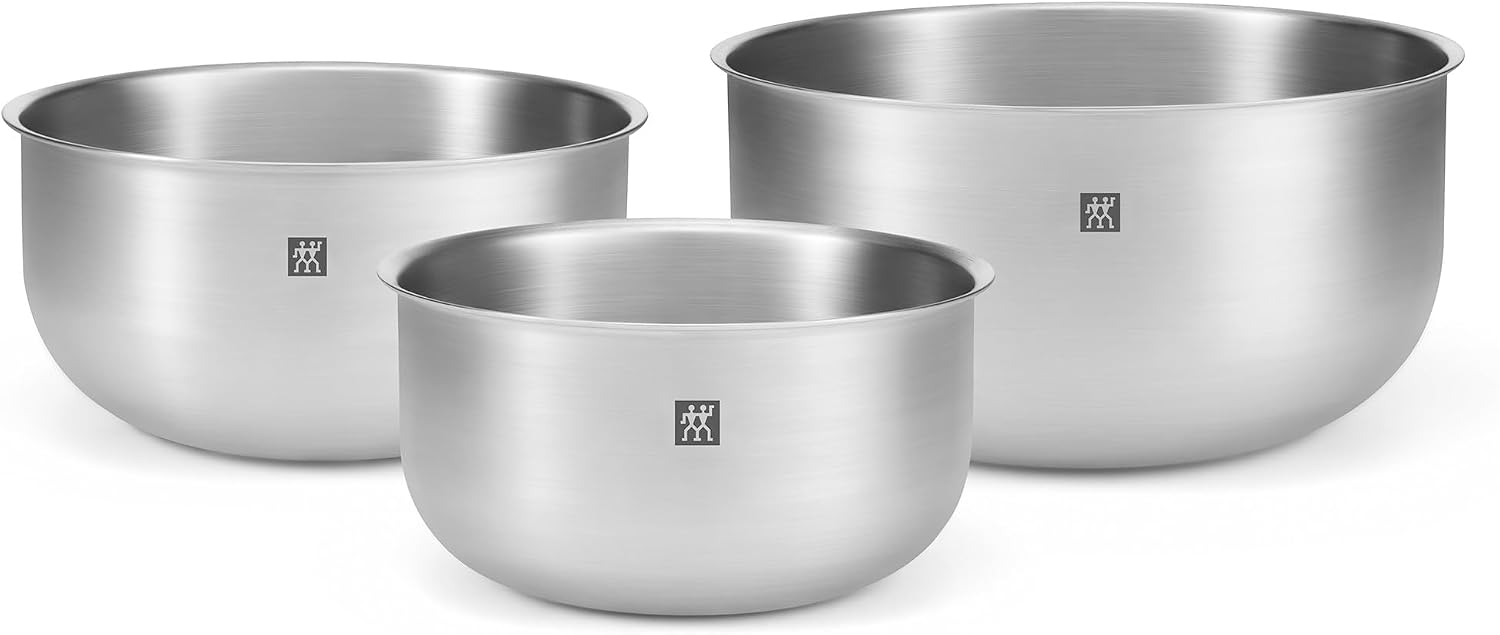 ZWILLING Prep 3-Piece Brushed Stainless Steel Nesting Bowls Set
